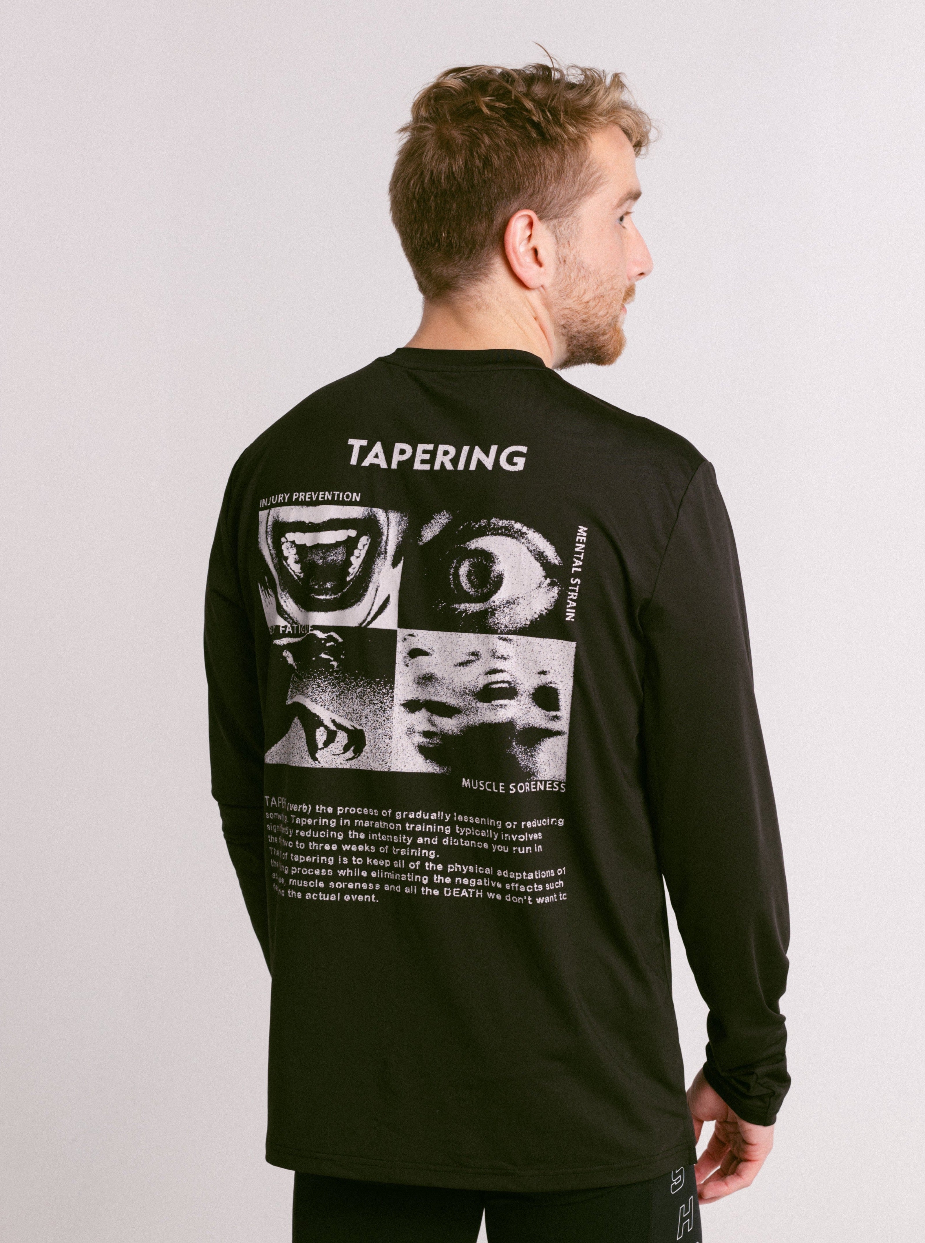 TAPER LONG SLEEVE, UNISEX - BLACK