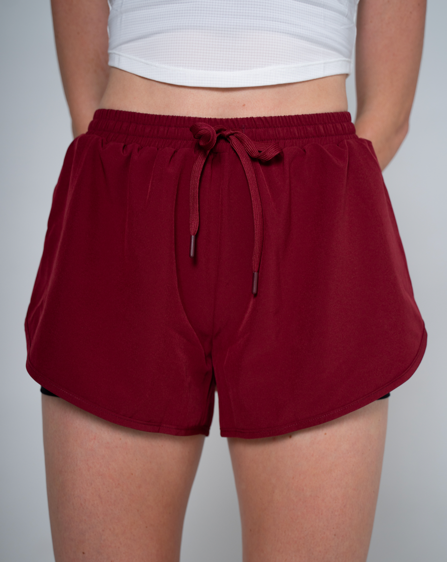 DECODE 3" 2-1 RUNNING SHORTS - MAROON