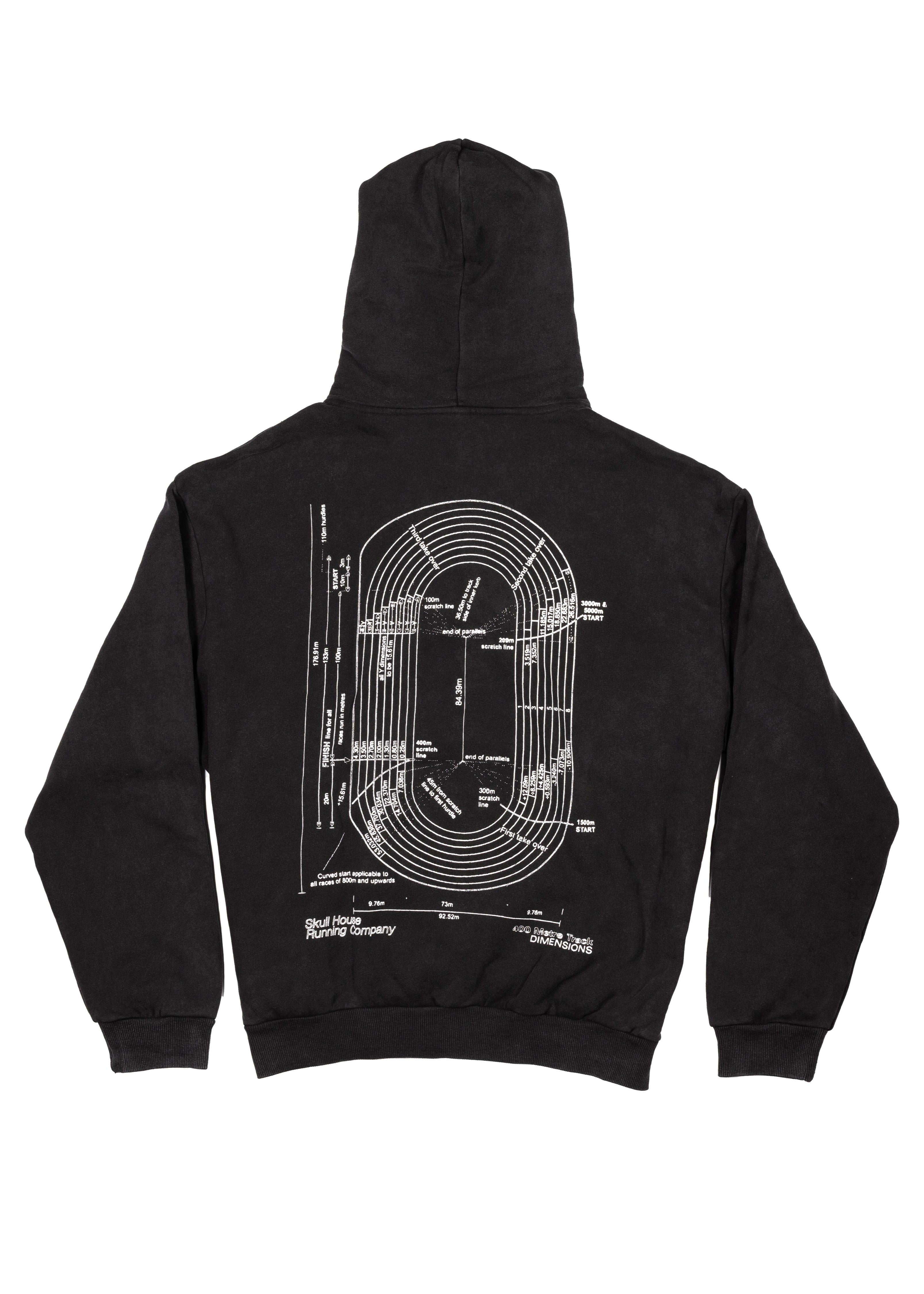 'DIMENSIONS' HOODIE, UNISEX - WASHED BLACK
